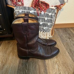 Justin size 11 men’s western dark Cherry leather cowboy boots